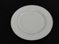 Dinner Plate,Ivory with gold band